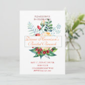 バラとベリーの水色の茎 招待状 (スタンド正面)