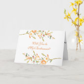 バラとベリーの茎は私の花嫁になる? カード (黄色い花)