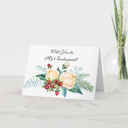 バラとベリーの茎は私の花嫁になる? カード (正面)