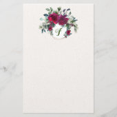 バラとホリーホリデエレガントーステーショナリ 便箋 (正面)