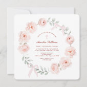 バラとボウリースバプテスマ 招待状 (正面)