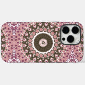 バラとモカの曼荼羅柄 フローラル幾何学 Case-Mate iPhoneケース (裏面 (横))
