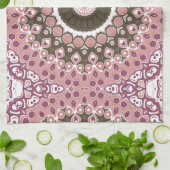 バラとモチャマンダラパターンフローラ図形 キッチンタオル (折り畳み)