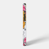 バラとユリの手描きパターン iPhoneケース (左側面)