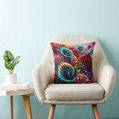 「バラとユリの雨粒」 クッション (椅子)