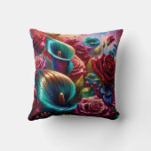 「バラとユリの雨粒」 クッション (裏面)