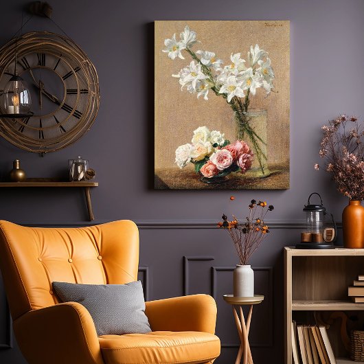 バラとユリ ポスター