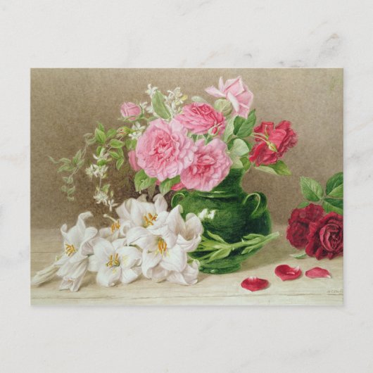 バラとユリ ポストカード (正面)