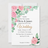 バラとユーカリの結婚式招待状 招待状 (正面)