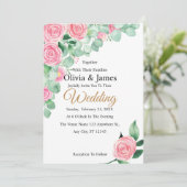 バラとユーカリの結婚式招待状 招待状 (スタンド正面)