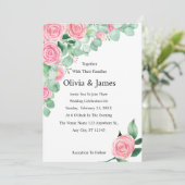 バラとユーカリ結婚式招待状 招待状 (スタンド正面)