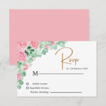 バラとユーカリ結婚式RSVPカード