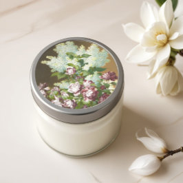 バラとライラック ラウンドシール