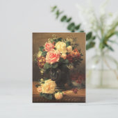 バラとラズベリーとの静物生活 ポストカード (スタンド正面)