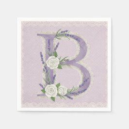 バラとラベンダー、Natasha Us スタンダードカクテルナプキン
