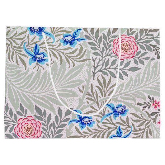 バラとラークスパー、ウィリアム・モリス・ラージ抱き枕 ラージペーパーバッグ (裏面)