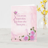 バラとリボン カード (黄色い花)