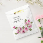 バラとリリーピンクブライダルシャワーのバッグ フェイバーバッグ (封をした状態)