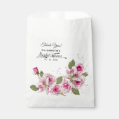 バラとリリーピンクブライダルシャワーのバッグ フェイバーバッグ (正面)