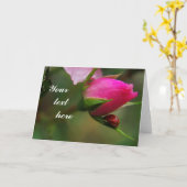 バラとレディバグのグリーティングカード カード (黄色い花)