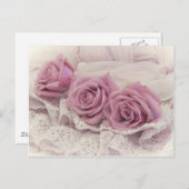 バラとレーススチルライフ葉書 ポストカード (正面/裏面)