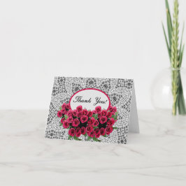 バラとレース サンキューカード