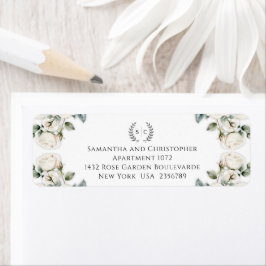 バラとロマンスモノグラムの差出人住所 ラベル