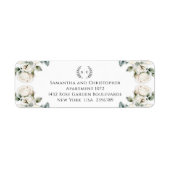 バラとロマンスモノグラムの差出人住所 ラベル (正面)