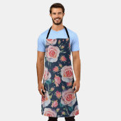 バラとローズバッド：フローラシームレス。 エプロン (着用した状態)