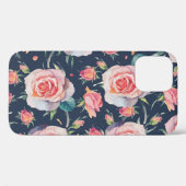 バラとローズバッド:フローラシームレス。 Case-Mate iPhoneケース (裏面 (横))