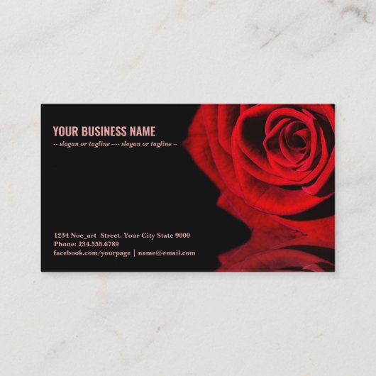 バラと反射 名刺 (裏面)