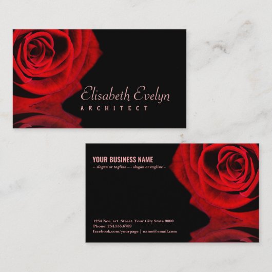 バラと反射 名刺 (正面/裏面)