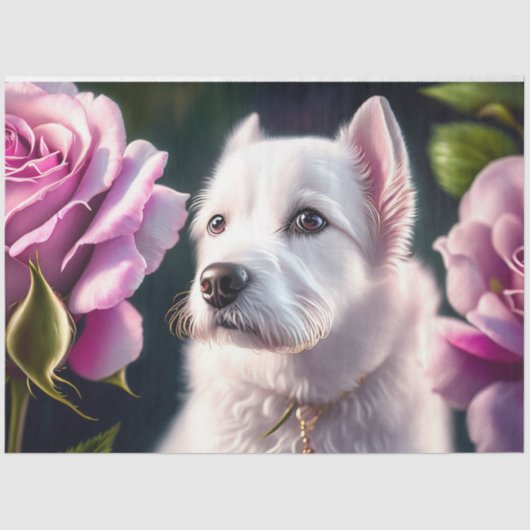 バラと可愛いドッグコレクション 薄葉紙 (正面)