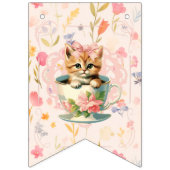 バラと可愛い子猫のバレンタインパーティー装飾 バンティングフラッグ (第2の旗)