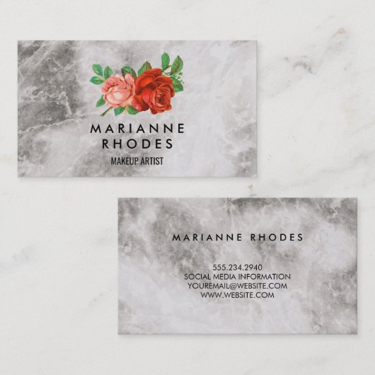 バラと大理石 名刺 (正面/裏面)