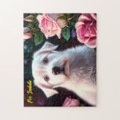 バラと小型犬コレクション ジグソーパズル (縦)