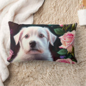 バラと小型犬コレクション ランバークッション (ブランケット)