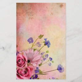 バラと山花 便箋