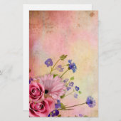 バラと山花 便箋 (正面/裏面)