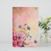 バラと山花 便箋 (スタンド正面)