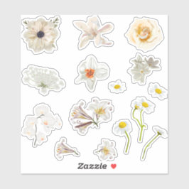 バラと庭の花の要素のセット。 シール