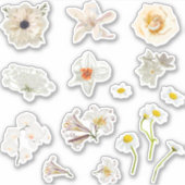 バラと庭の花の要素のセット。 シール (正面)