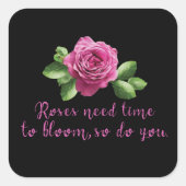 バラと愛についての面白い名言 スクエアシール (正面)