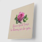 バラと愛に関するおもしろい諺 スクエア壁時計 (傾斜)