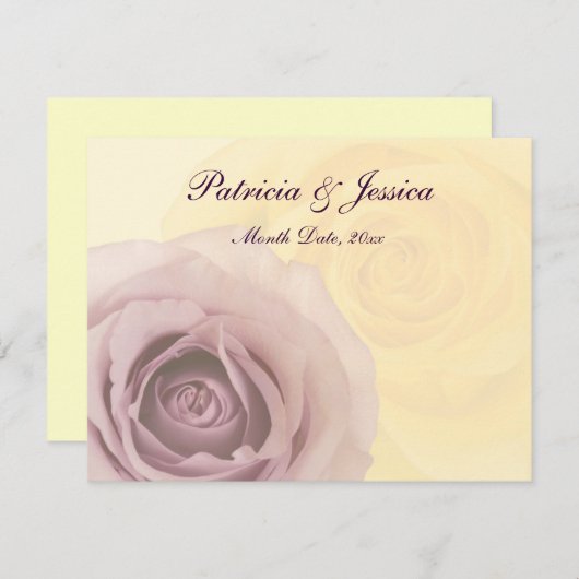 バラと愛 招待状 (正面/裏面)