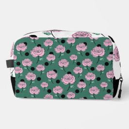 バラと暗緑色のドット。 ドップキット