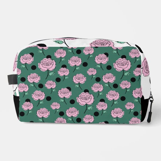 バラと暗緑色のドット。 ドップキット (正面)