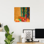 バラと果物の静物生活 ポスター (ホームオフィス)