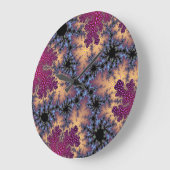 バラと桃の斑点 ラージ壁時計 (傾斜)