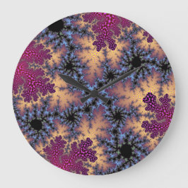 バラと桃の斑点 ラージ壁時計